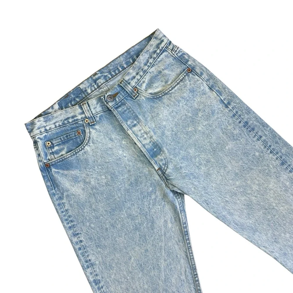 Vtg 80s Levis 501 Jeans Made USA Men 33x30 (Fits 32x28) Acid Wash Hair Band Rock
